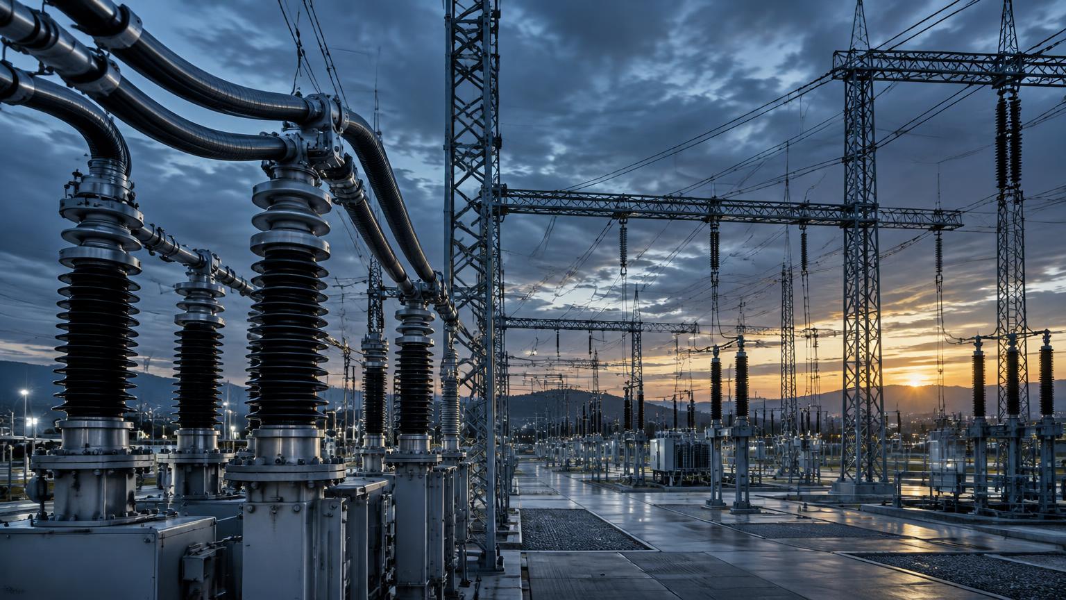 Illustration of high-voltage power infrastructure